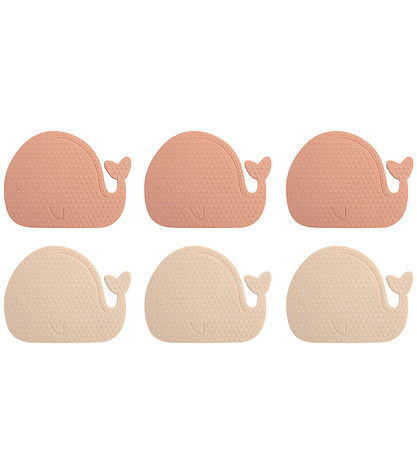 Filibabba Mini Badematten - Anti-Rutsch - 6-st. - Wale - Rose M