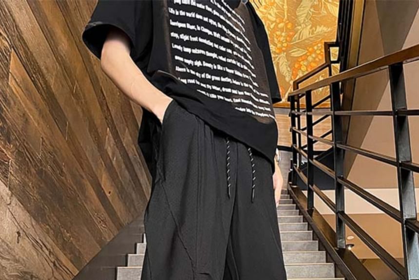 Fushet - Effen joggingbroek met elastische taille en rechte pijpen