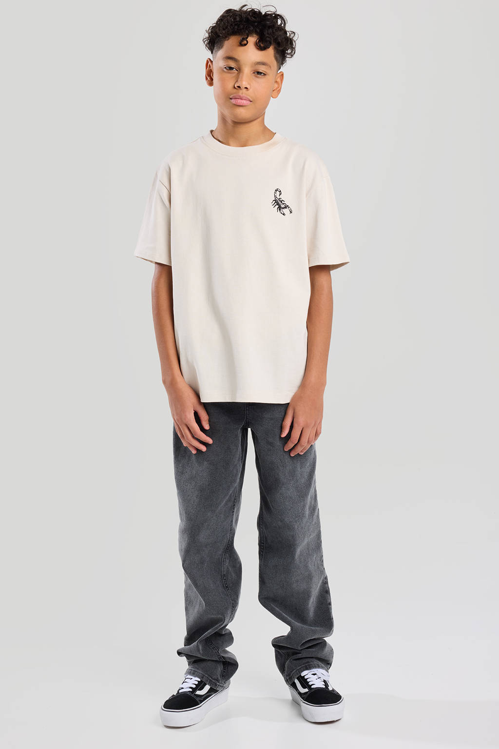 America Today T-shirt met backprint ecru