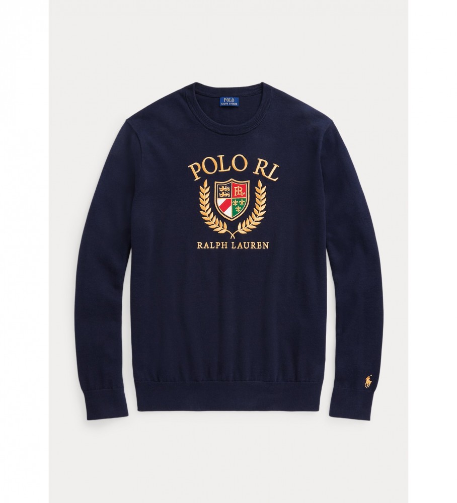 Camisa de algodão Ralph Lauren com logotipo e brasão náutico.