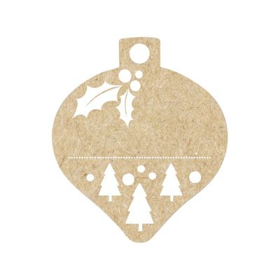 Clairefontaine - 12 Étiquettes cadeau kraft - boules de Noël - 8 x 16 cm