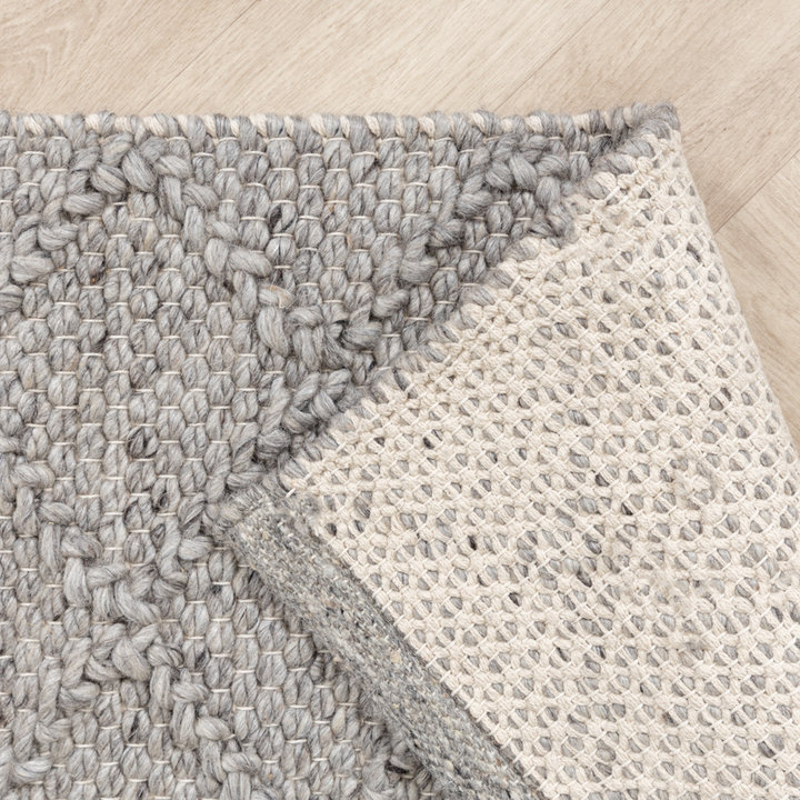Wol gevlochten vloerkleed - Knit Grijs | Top kwaliteit