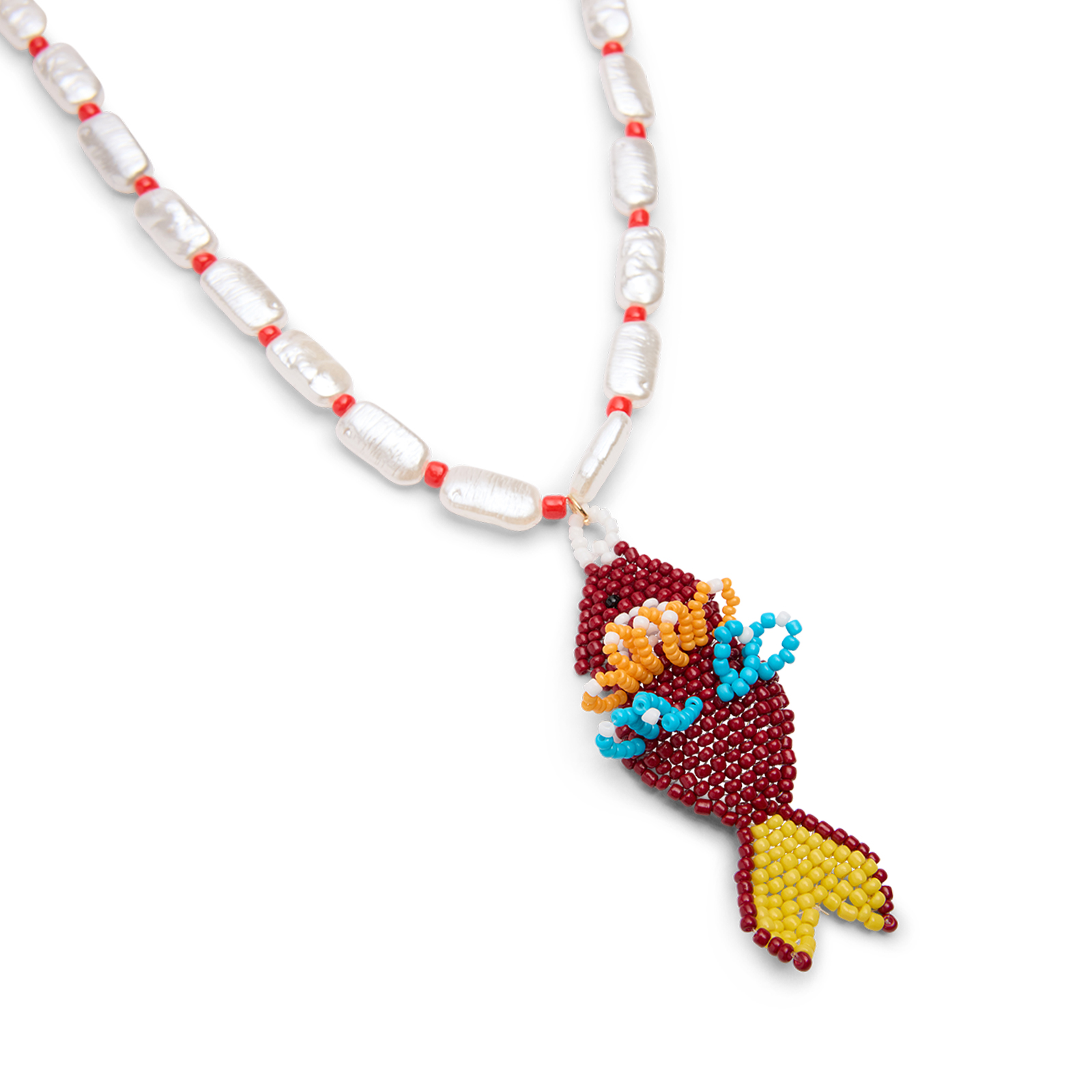 Multicolor parelketting met visje