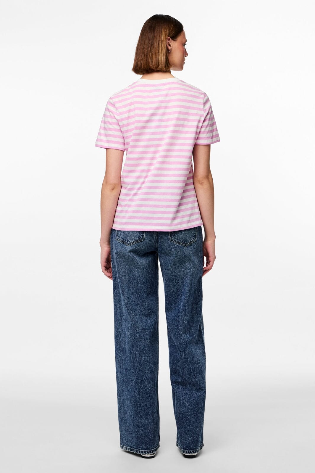 Pieces Pcria Ss Tee Stripes 4474679 pastel lavender bright white