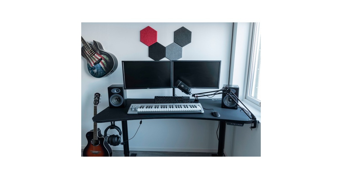 ArozziArena Moto Gaming Desk - Black  (Zwart)
