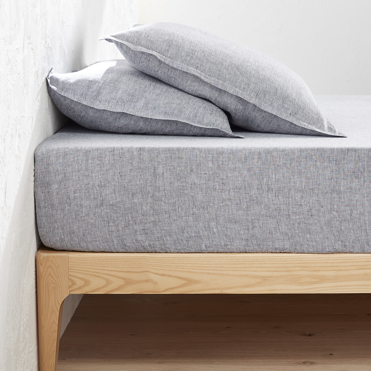LA REDOUTE INTERIEURS<br>Lençol justo de linho lavado, bainha 30 cm, Linot
