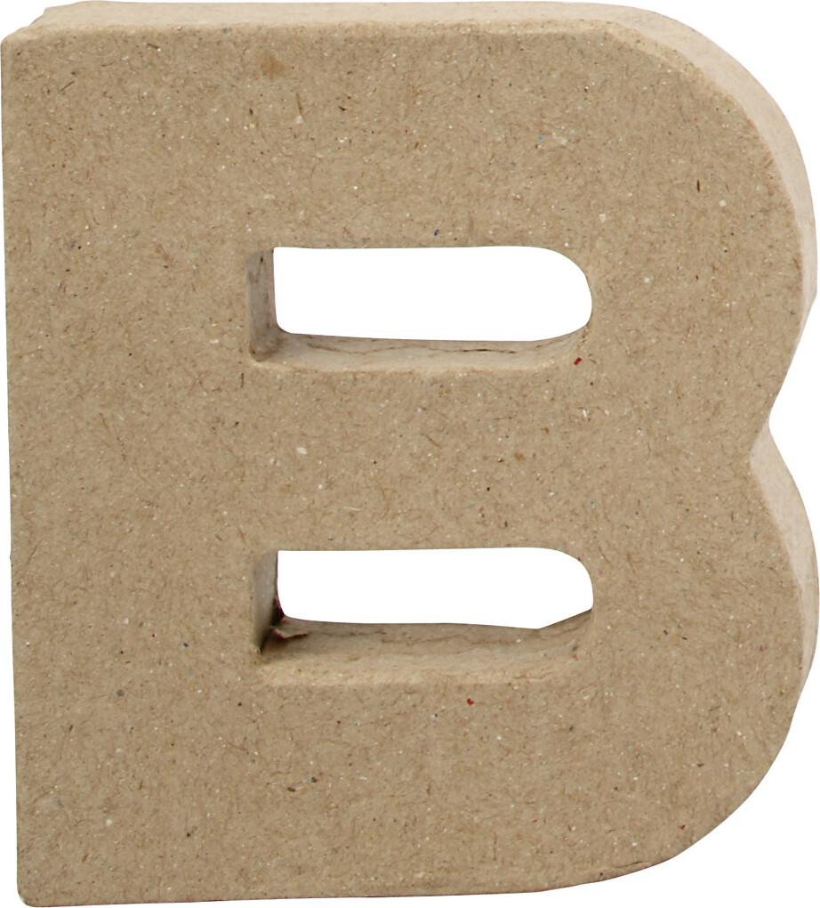 Bogstav Til Pynt - B - Stort Bogstav - Papmaché - 10X9 CM