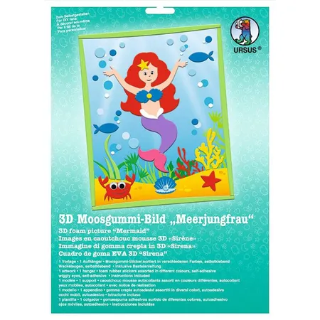URSUS Moosgummi Bild 3D Meerjungfrau