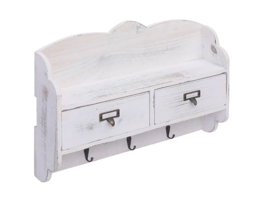 VIDAXL - Porte manteau Porte-manteau mural blanc 50x10x34 cm bois
