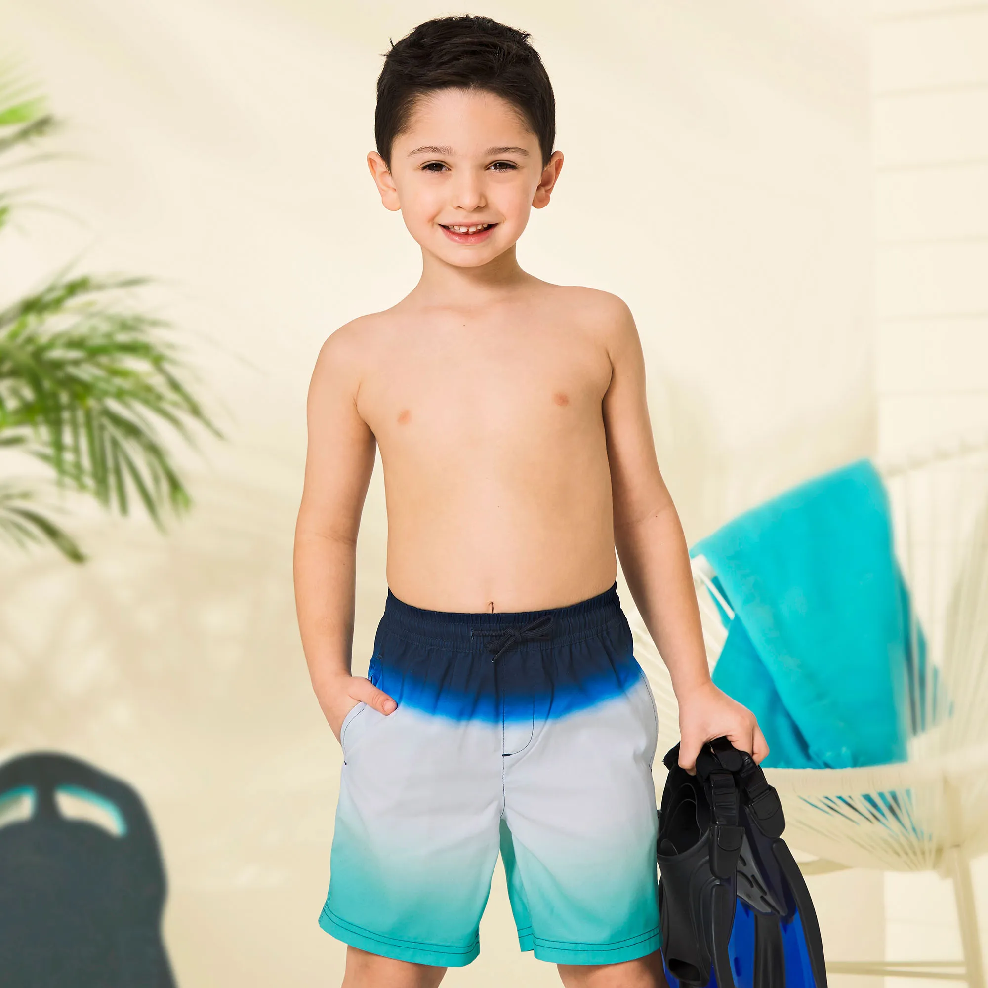 Kinder-Jungen-Badeshorts mit Farbverlauf