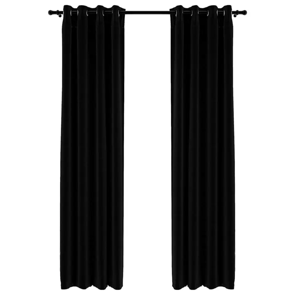 vidaXL - Gordijn - Zwart - Stof - 140 x 225 cm - 2 stuks