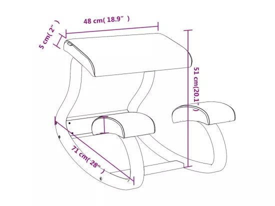 Chaise assis-genoux crème 48x71x51 cm contreplaqué de bouleau