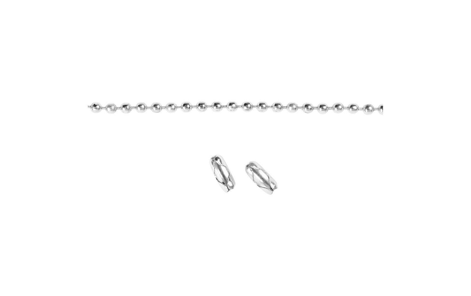 Kette 100 cm SilberKugelkette versilbert