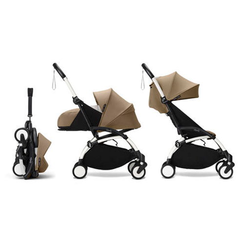 Poussette YOYO3 Pack 0+ et 6+ Toffee / Cadre Blanc - STOKKE
