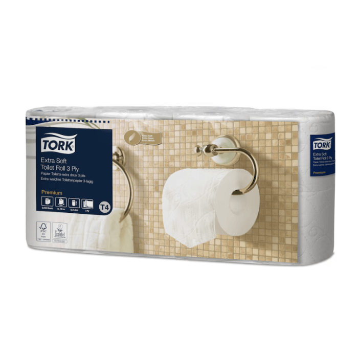 Tork 110319.1 8 rollen Extra Soft toiletpapier 3lgs wit 155 vel T4 Premium (7322541367637)