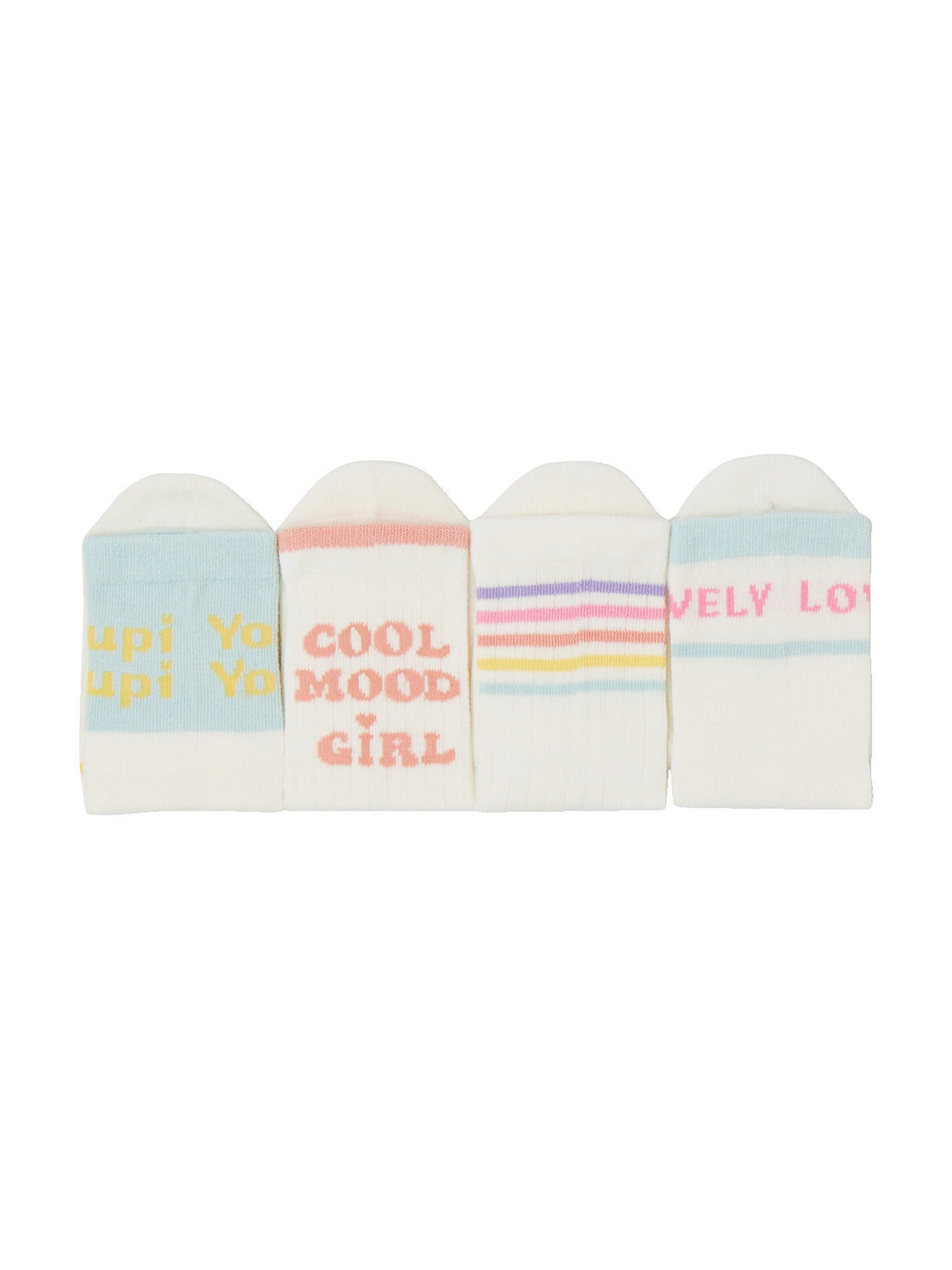 Vertbaudet 4er-Pack Mädchen Socken wollweiß