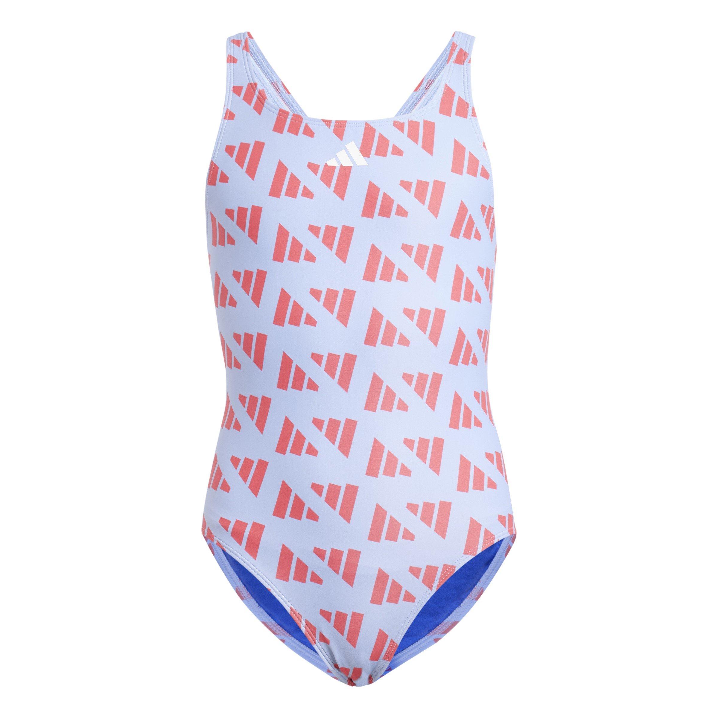 adidas Logo Graphic V-Back Swimsuit Juniors