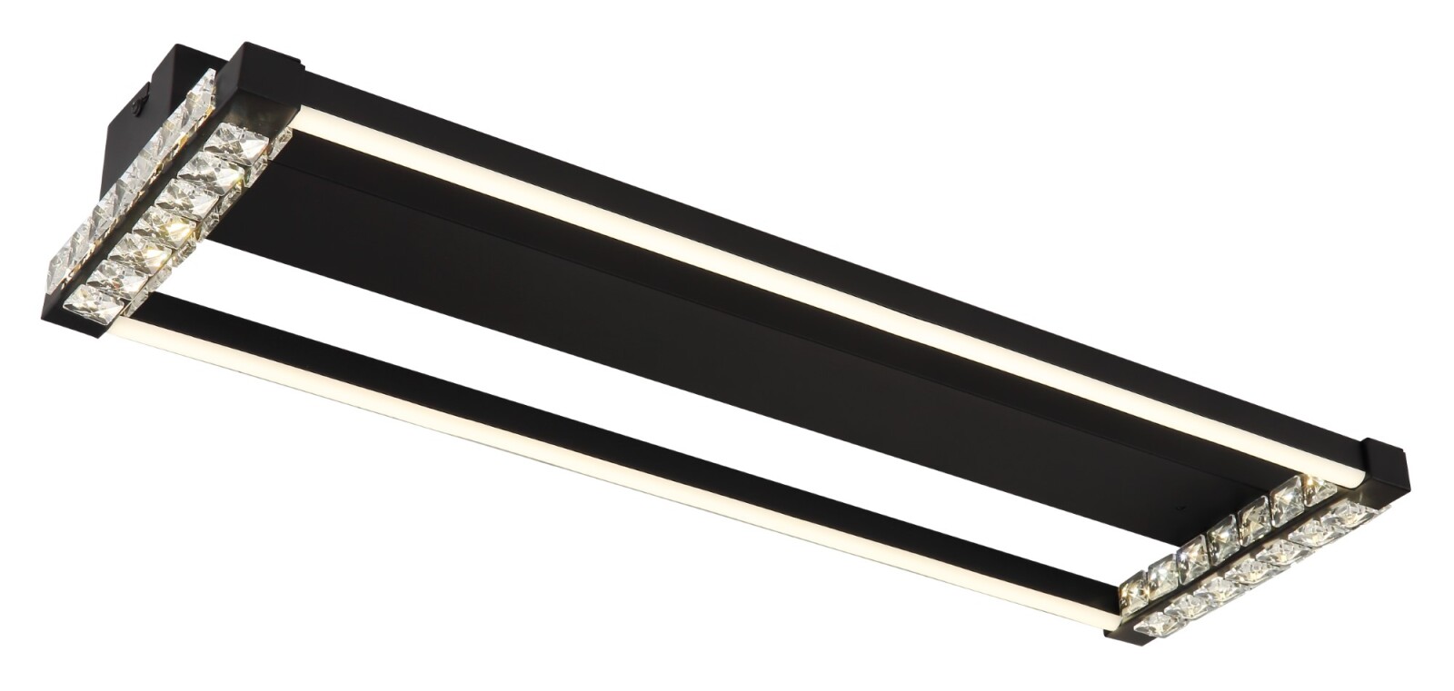 LED-Deckenleuchte - schwarz matt - Acrylkristalle- Memoryfunktion