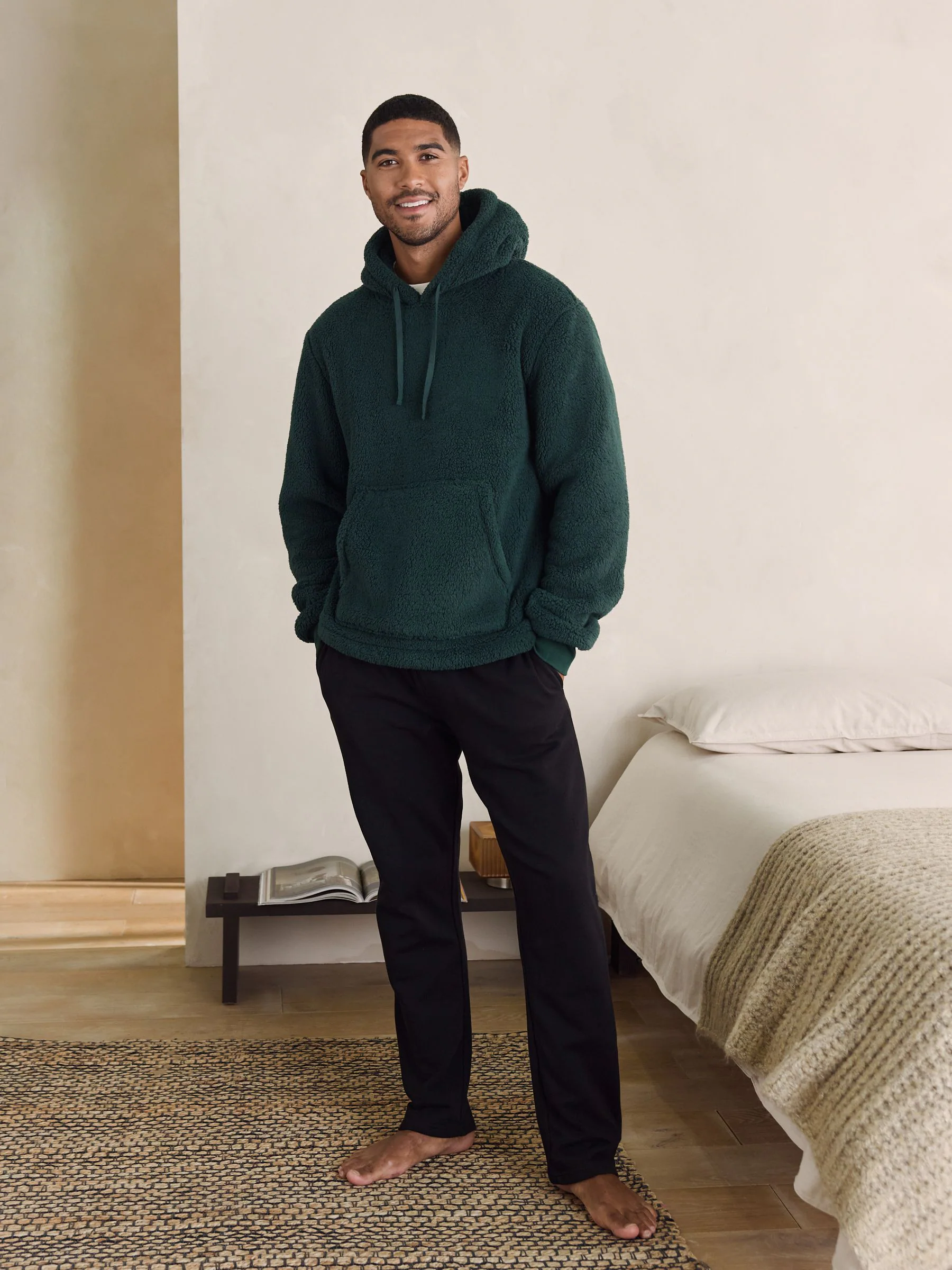 Groen - Pullover hoodie van borg