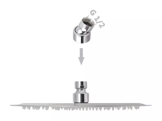 Tête de douche plongeante argenté 25 x 25 x 25 cm 02_0003099