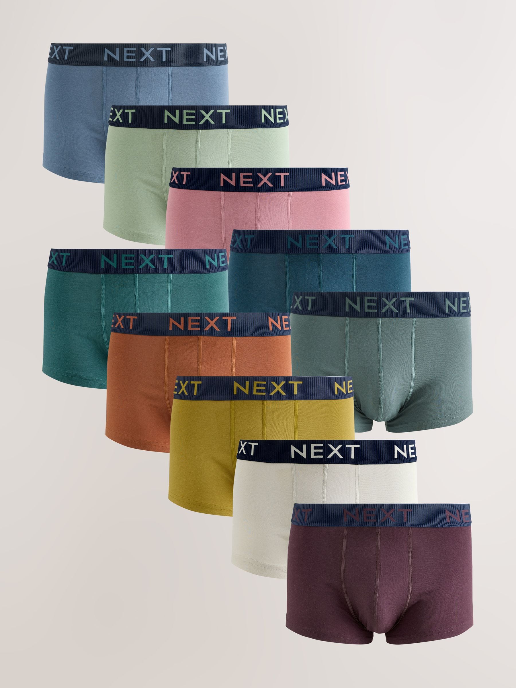 Roze/blauw/groen marineblauwe tailleband met textuur - Hipster boxers van katoenrijke mix