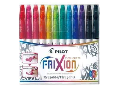 Pilot FriXion Colors fiberpen - med 12 stk. ass. farver