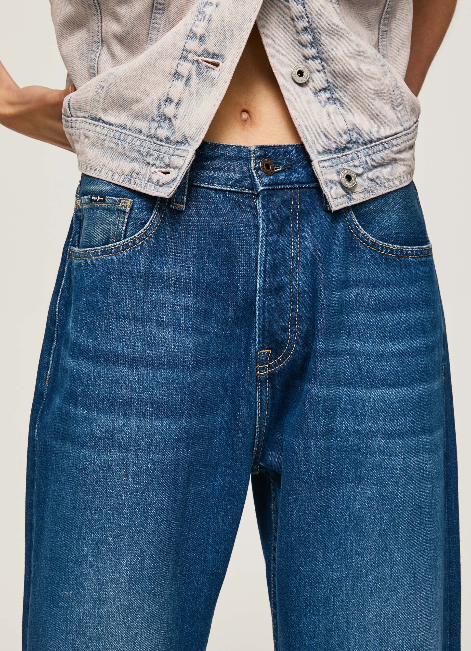 Calça jeans Robyn, corte reto, cintura alta - jeans
