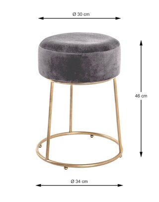 Hocker 30 x 30 cm anthrazit/goldfarbig