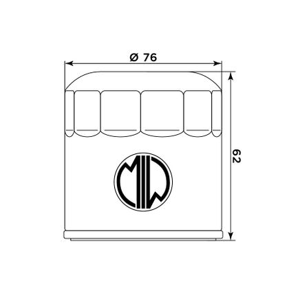 Filtre à huile Meiwa 268163 Type origine