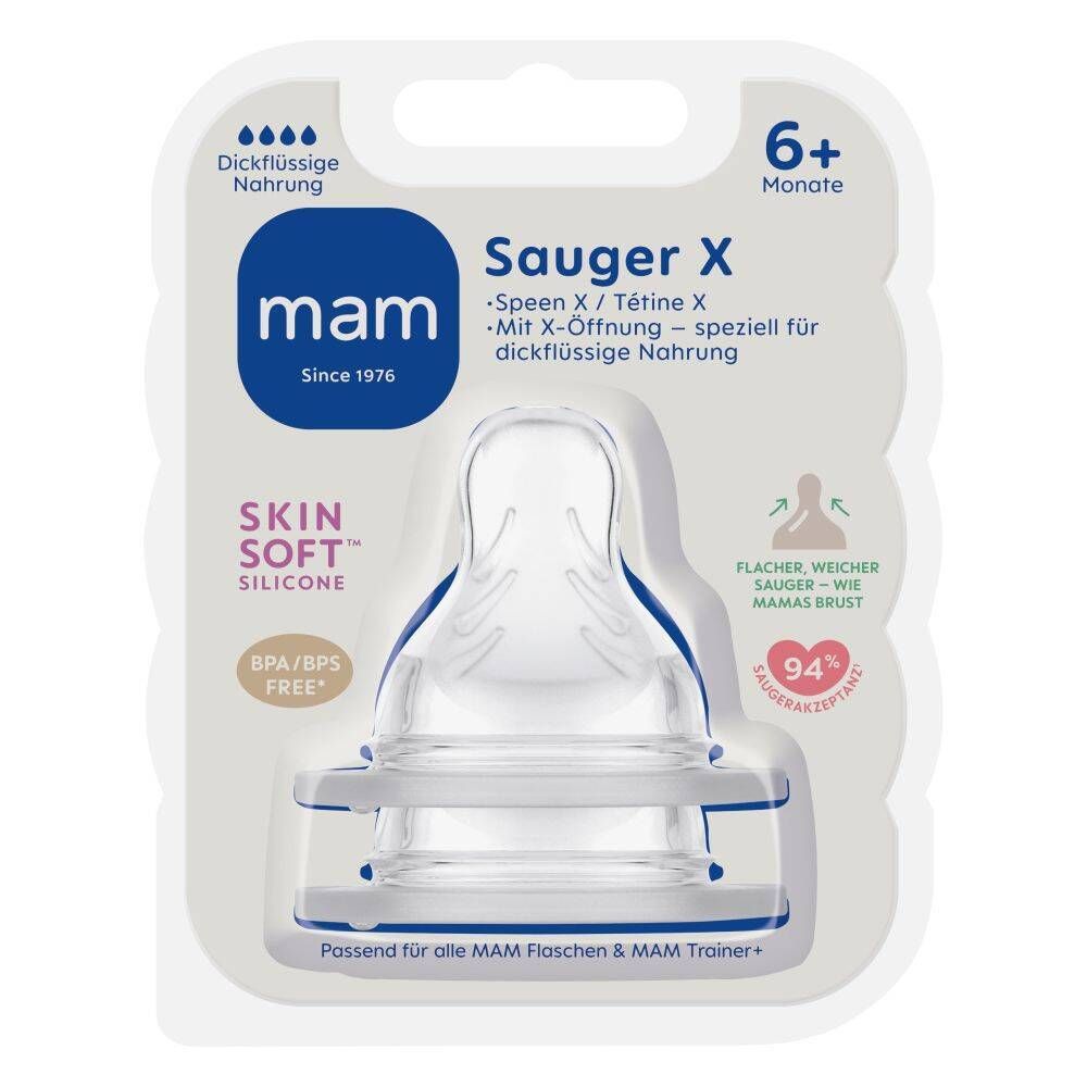 MAM Trinksauger Silikon, Gr. X, ab 6 Monaten, 2 St