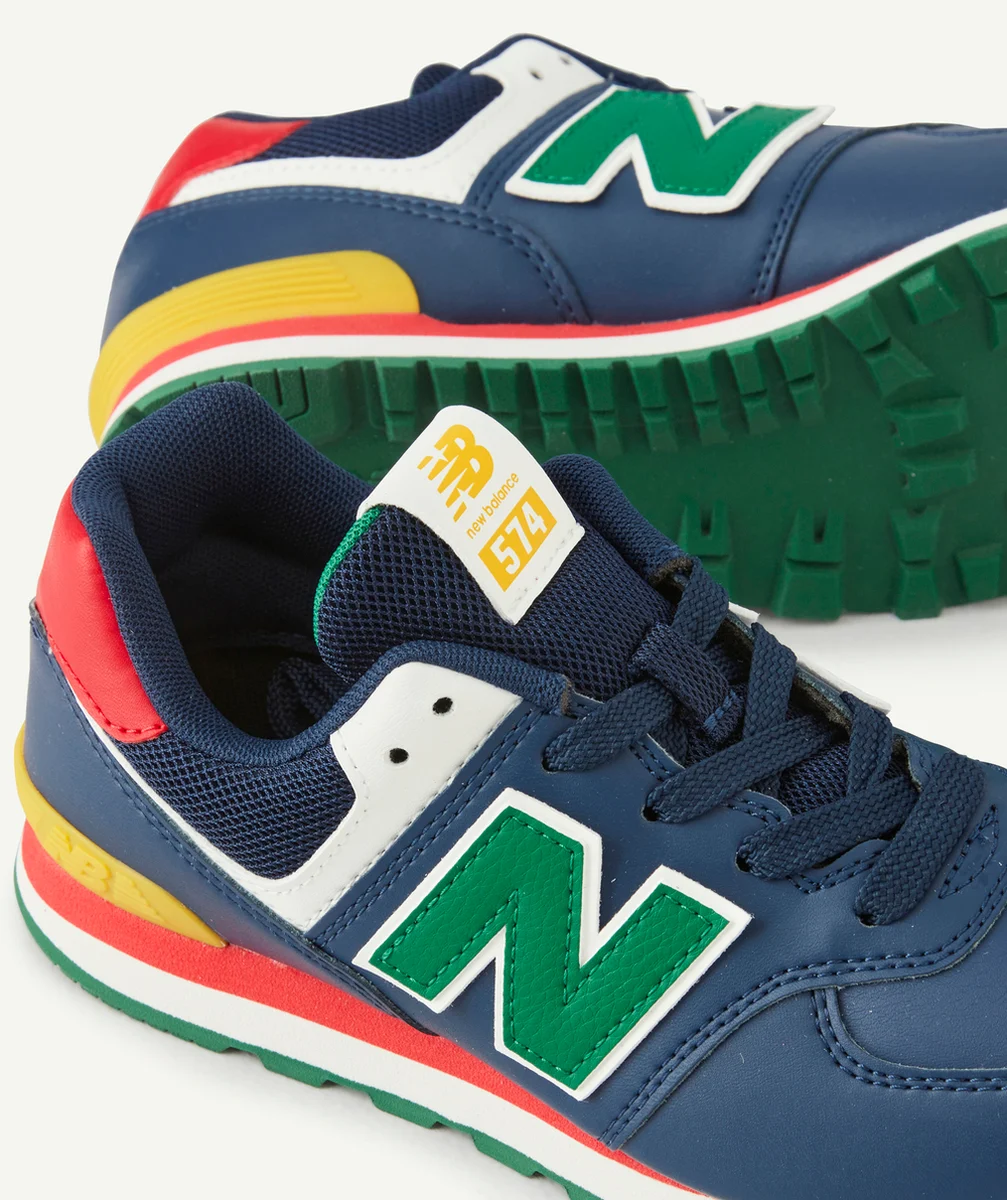 NEW BALANCEBASKETS 574 GARÇON BLEU MARINE VERT ET ROUGE