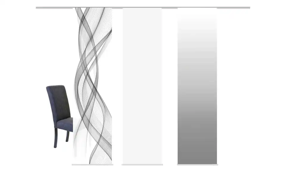 Schiebevorhang Set 3tlg. Grau 3er-Set