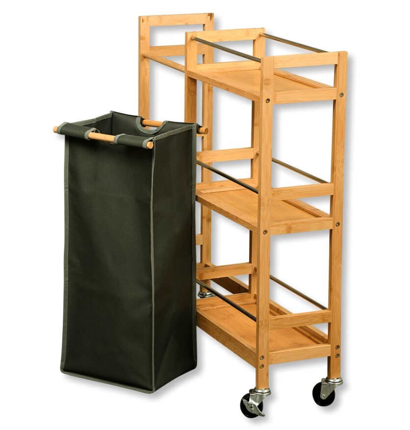 KESPER Nischenwagen mit Flaschensammler, Bambus
