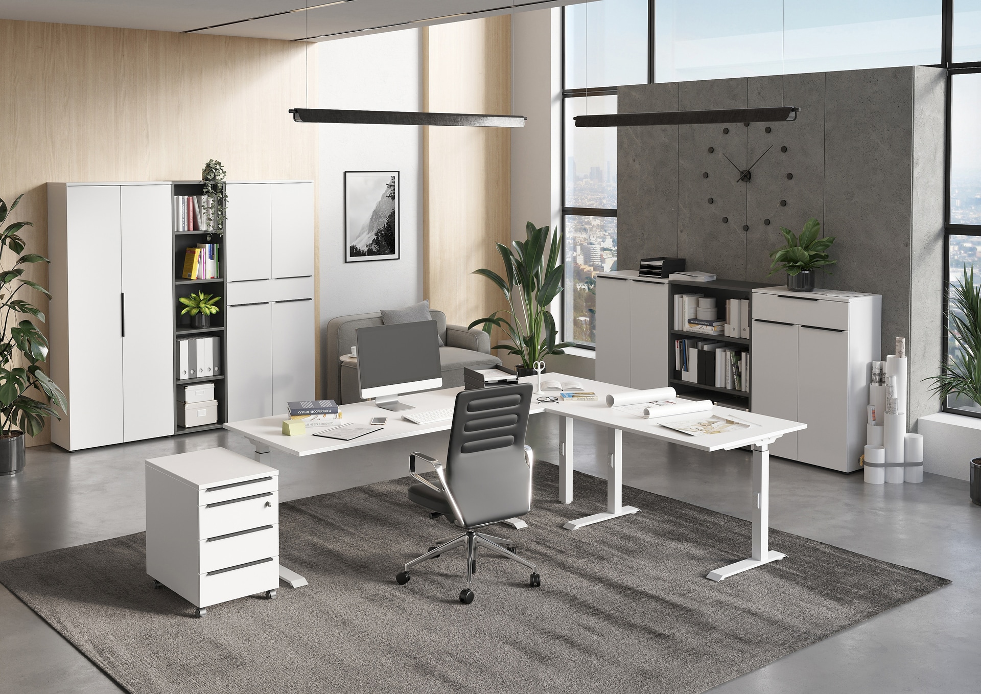 Schiebetürenschrank LORENZ 160x74x40 cm weiß