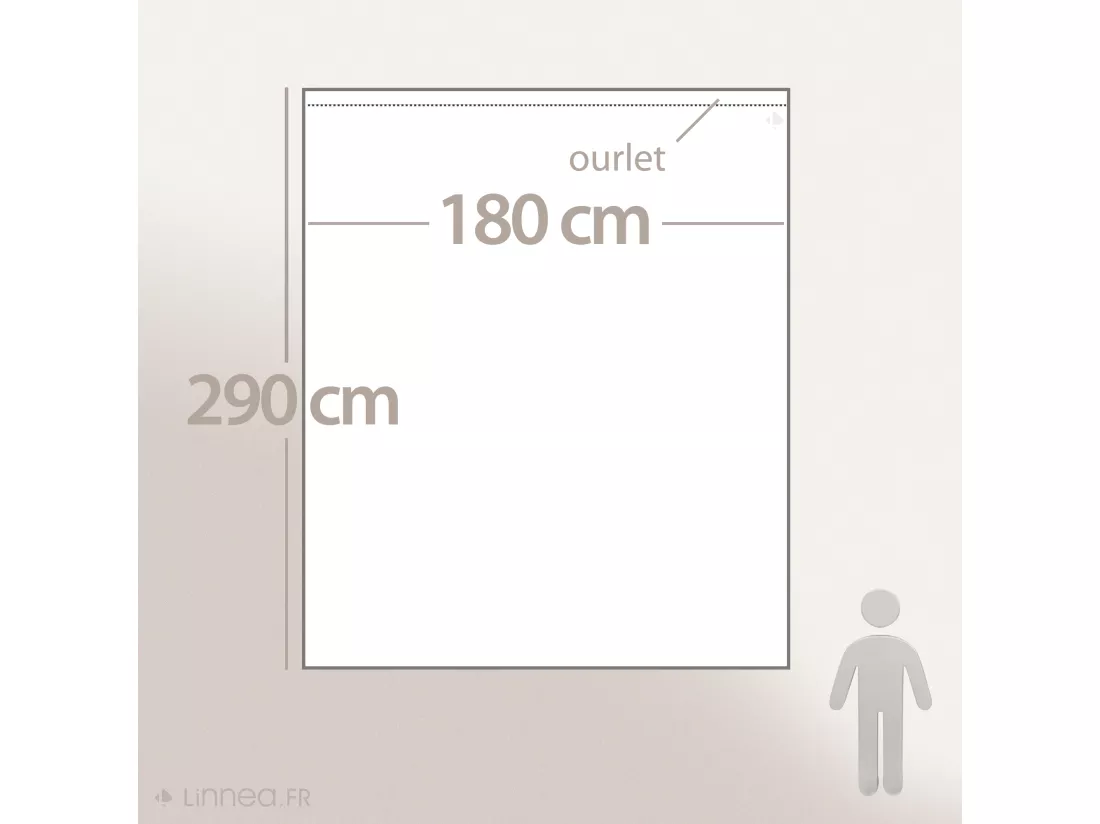 Drap plat uni 180x290 cm coton ALTO Chamois