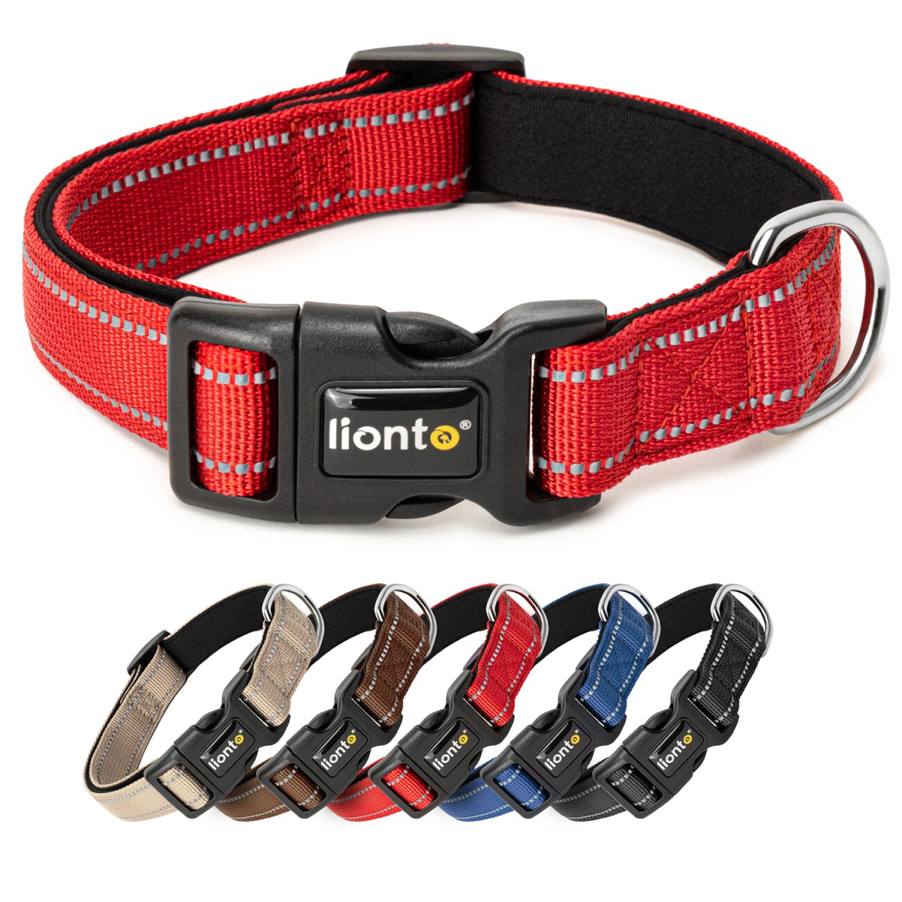 Lionto verstellbares Hundehalsband rot XS