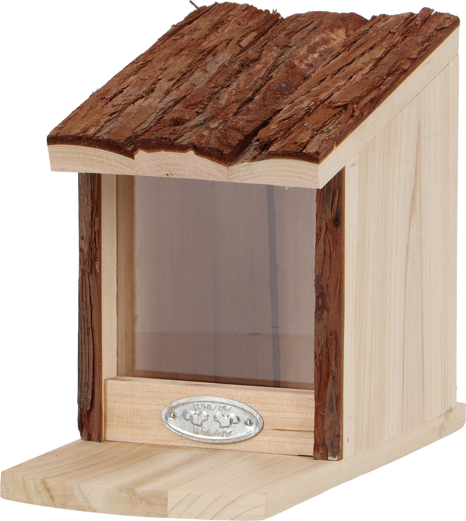 Esschert Design eekhoorn voederhuis naturel / bruin 22,5 x 11,8 x 17,8 cm