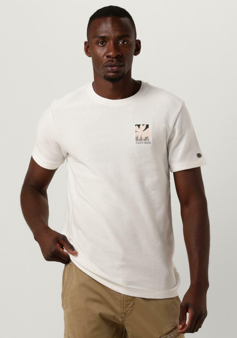 CAST IRON gebroken wit cast iron t-shirt short sleeve r-neck regular fit cotton twill