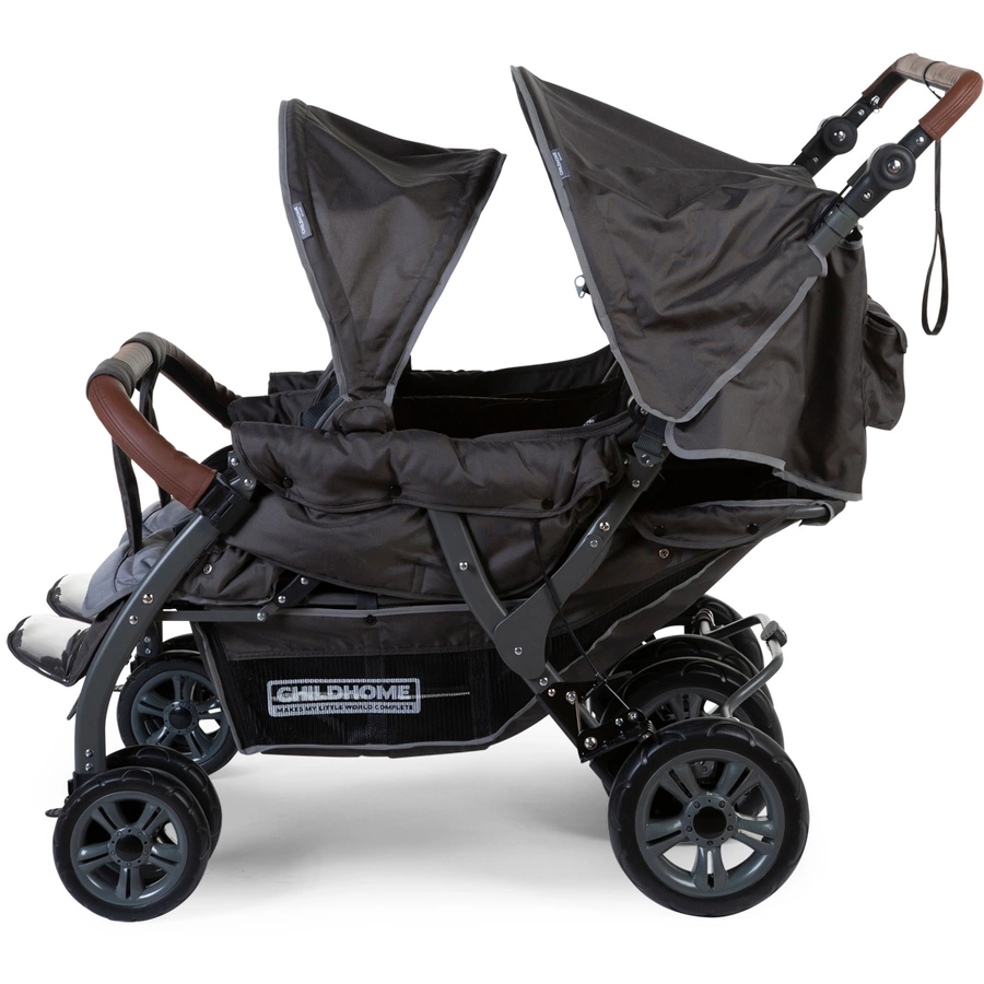 CHILDHOME Vierlingskinderwagen Quadruple Anthrazit