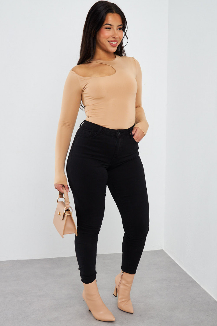 Body moulant beige ajouré