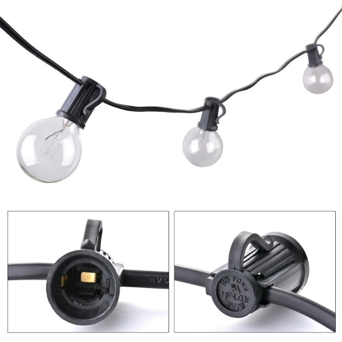 Wewoo Guirlande LED G40 7.6m Blanc Chaud