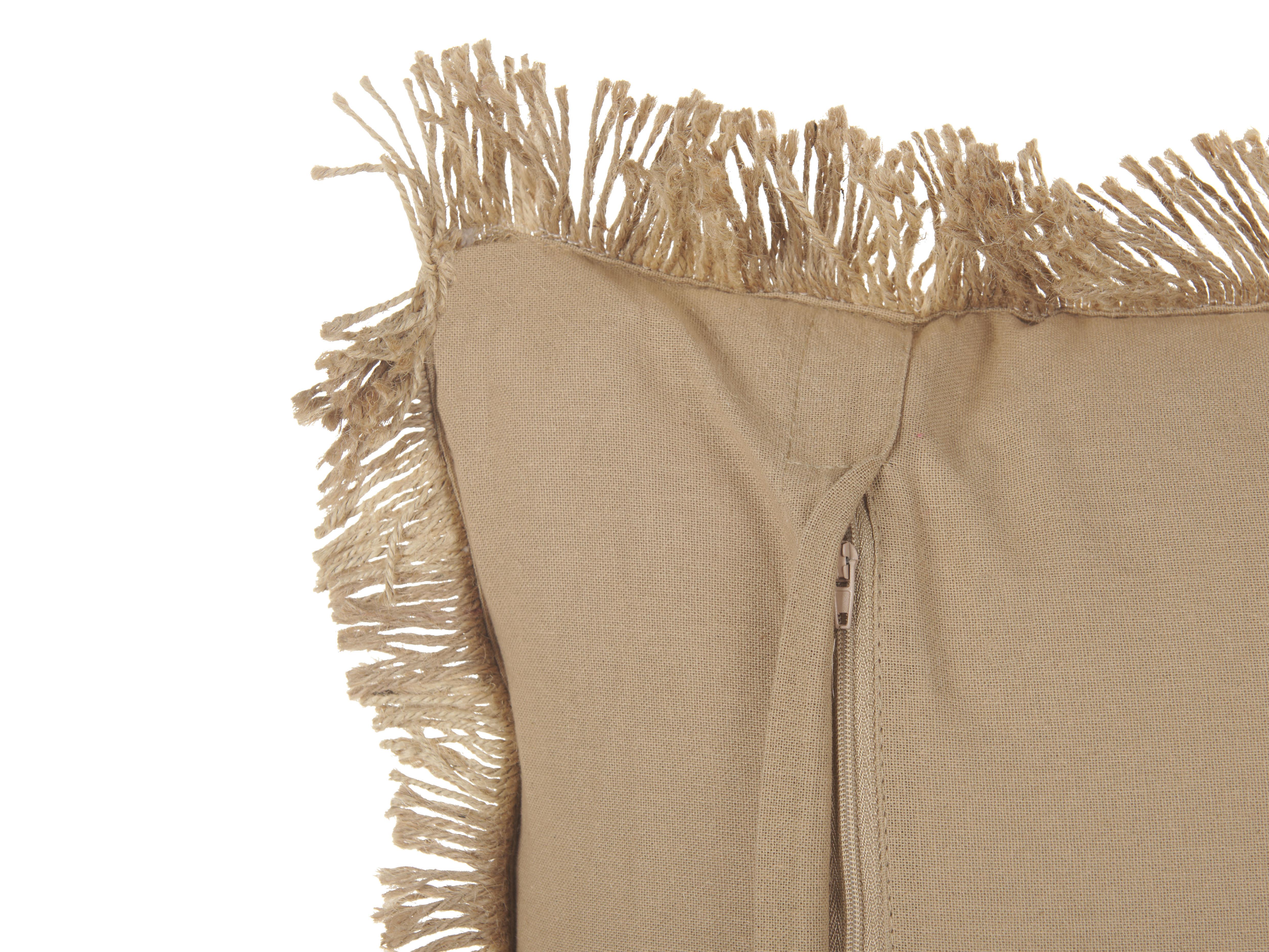 Set van 2 sierkussens CIRSIUM Jute 45 x 45 cm Beige gestreept