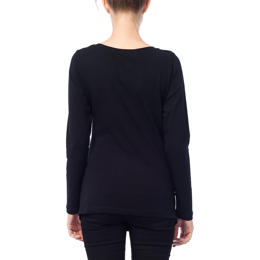 M.M.C. Umstandslangarmshirt Je t’aime maman mit Motiv Schwarz
