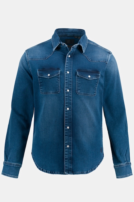 Jeanshemd, FLEXNAMIC®, Denim, Langarm, Kentkragen, Modern Basic Fit, Western Look
