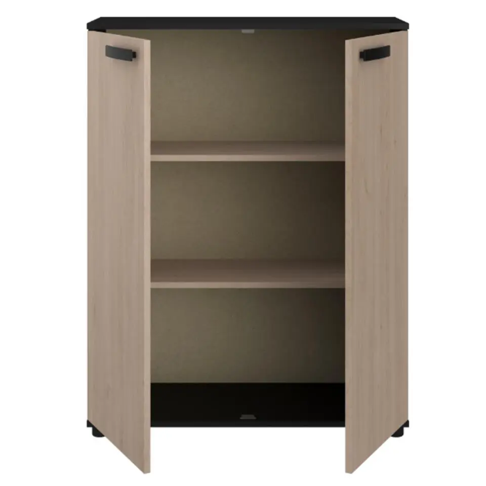 Commode Celestia met 2 deuren - eikdecor/zwart