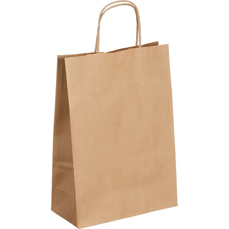Sac kraft brun poignées torsadées qualité 90 g/m² - 50 sacs