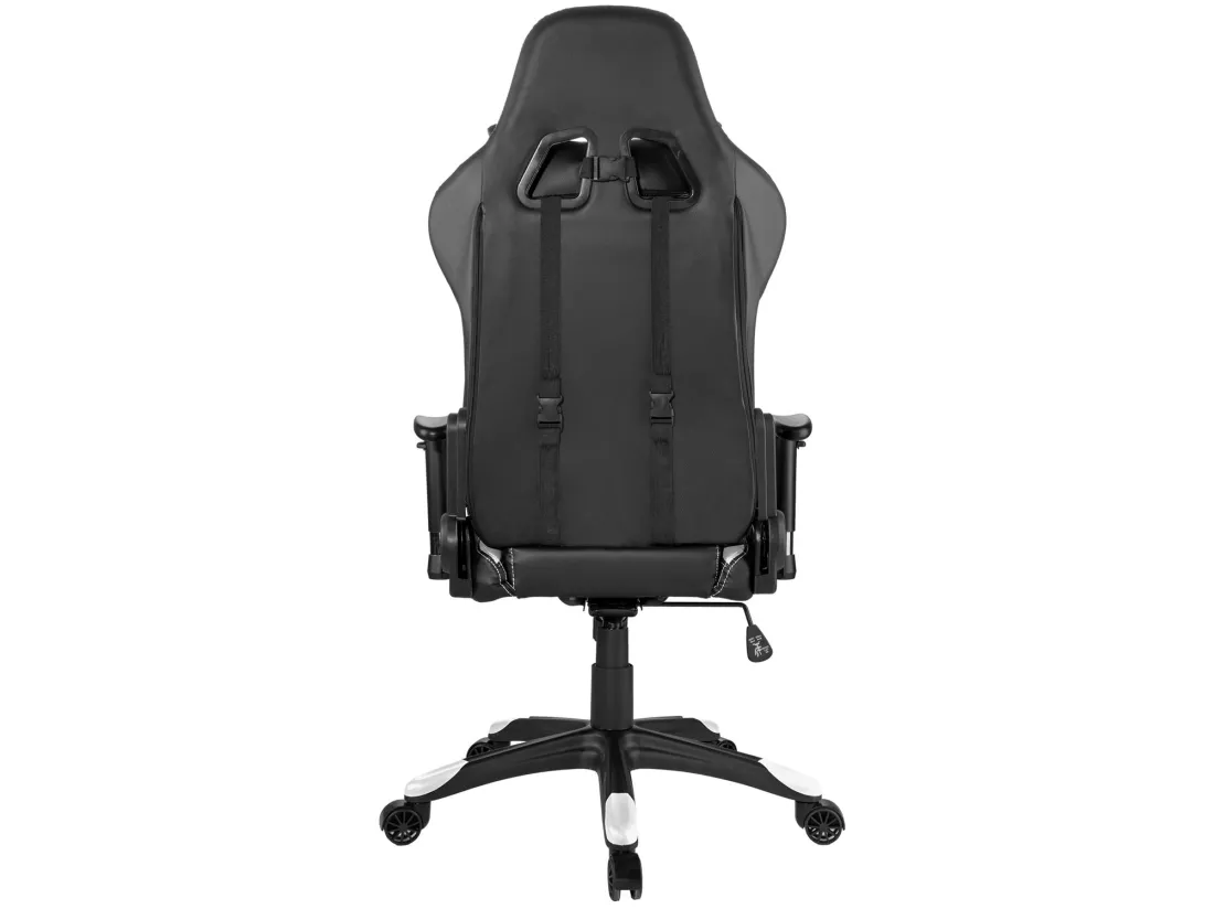 Paracon Rogue Fauteuil de gamer avec oreiller cervical et soutien lombaire, blanc.