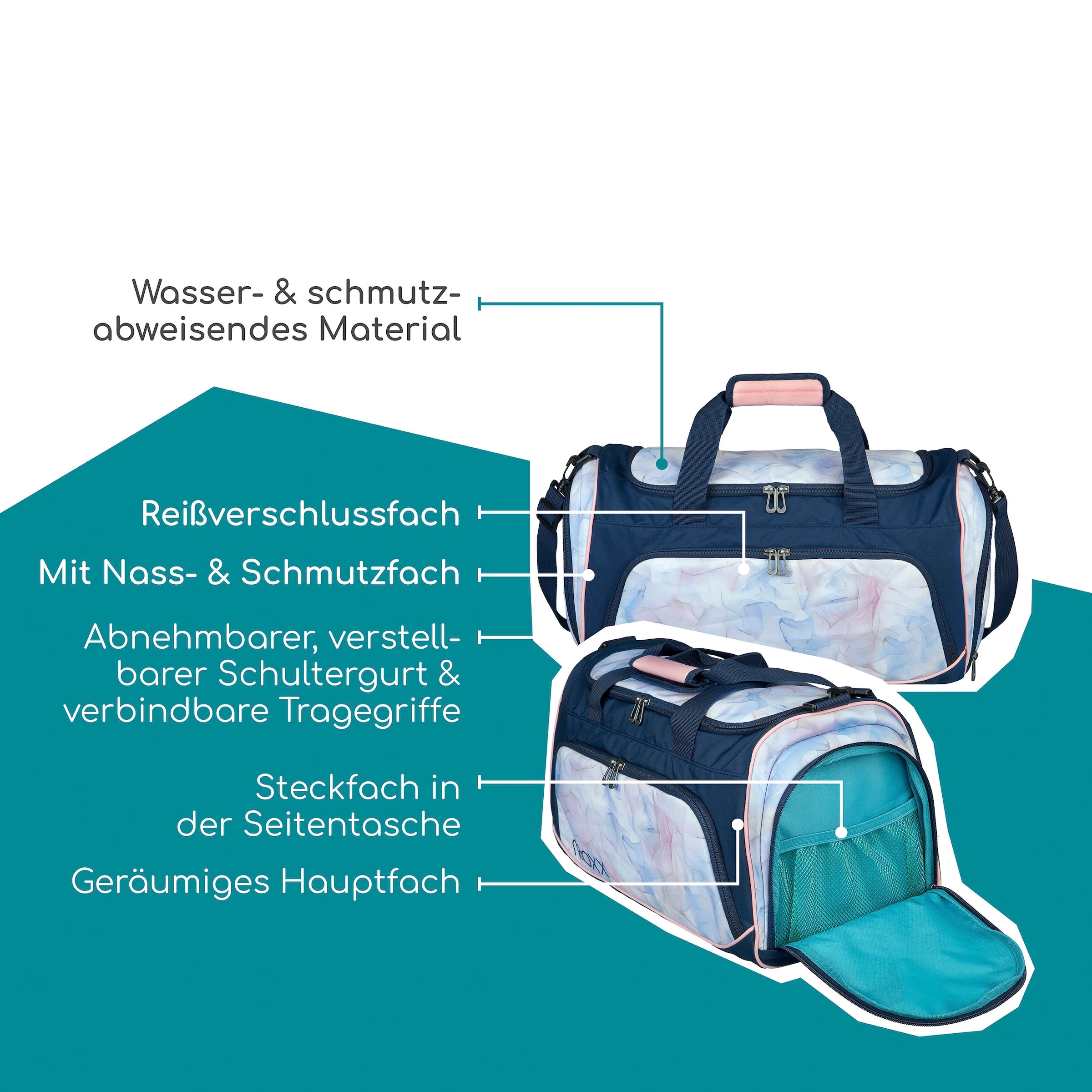 neoxx Sporttasche »Move, Dreaming of Pastel« teilweise aus recyceltem Material