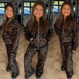 Glitter jogging set - zwart