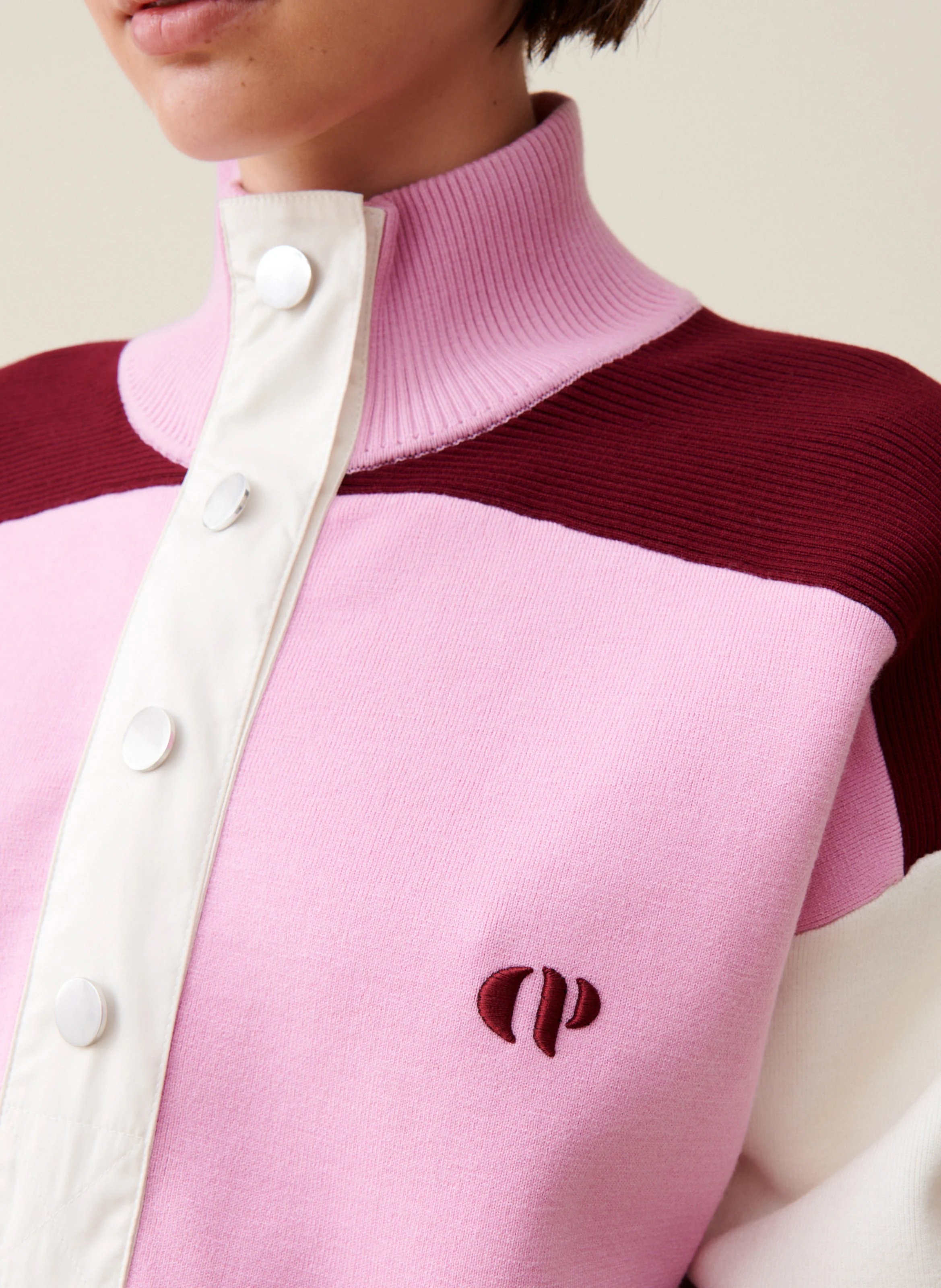 Sweat ample col camionneur | Rose